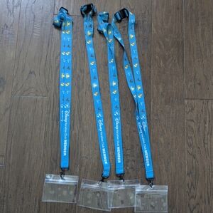 Disney Vacation Club Blue Card Holder Lanyard - Bundle of 4